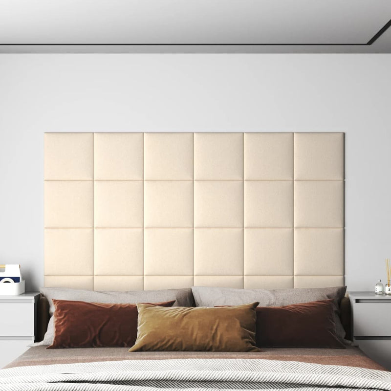 Load image into Gallery viewer, VidaXL Wandpanelen 12 st 1,08 m² 30x30 cm fluweel crèmekleurig
