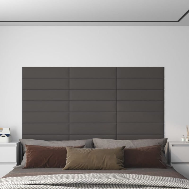 Load image into Gallery viewer, VidaXL Wandpanelen 12 st 1,08 m² 60x15 cm stof donkergrijs
