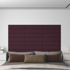 VidaXL Wandpanelen 12 st 1,08 m² 60x15 cm stof paars