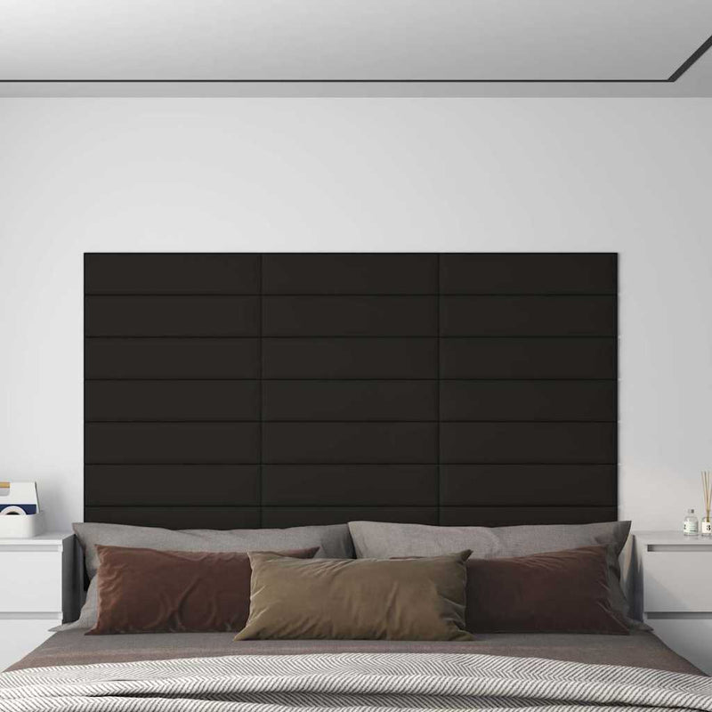 Load image into Gallery viewer, Vidaxl wandpanelen 12 st 1,08 m² 60x15 cm stof zwart
