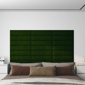 Vidaxl wandpanelen 12 st 1,08 m² 60x15 cm fluweel donkergroen