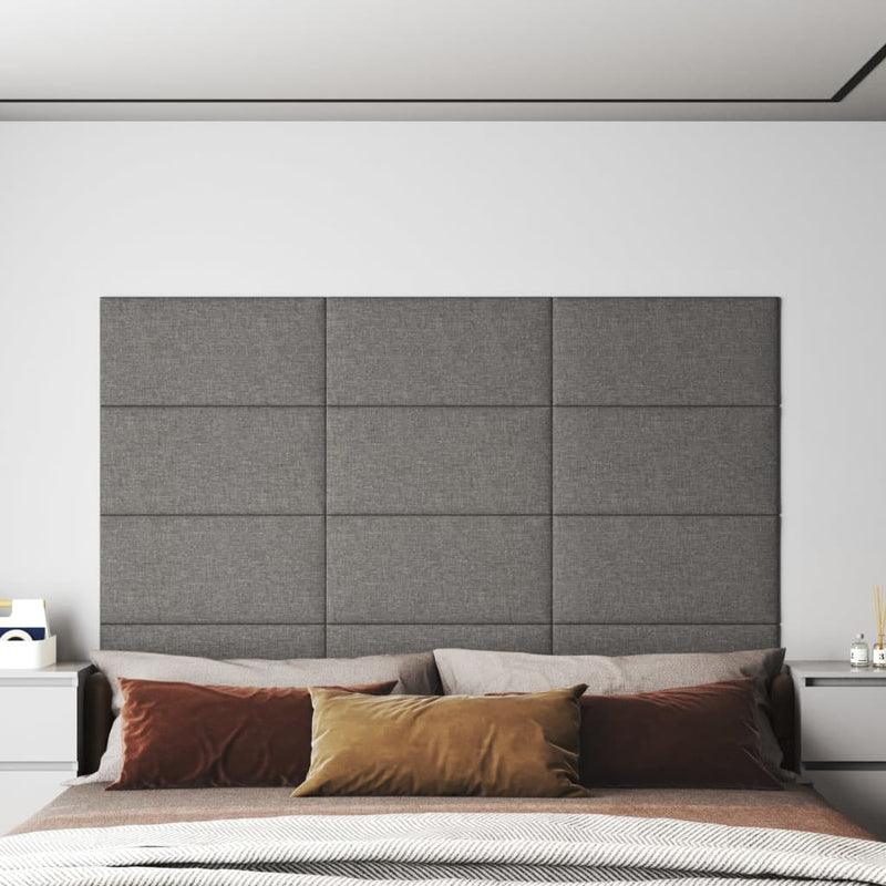 Load image into Gallery viewer, Vidaxl wandpanelen 12 st 2,16 m² 60x30 cm stof lichtgrijs
