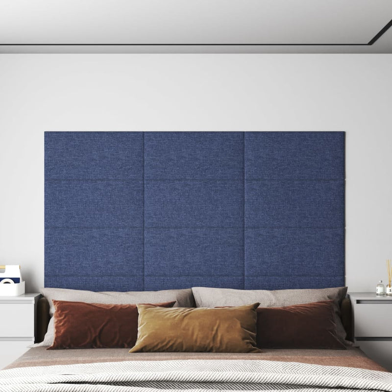 Load image into Gallery viewer, Vidaxl wandpanelen 12 st 2,16 m² 60x30 cm stof blauw
