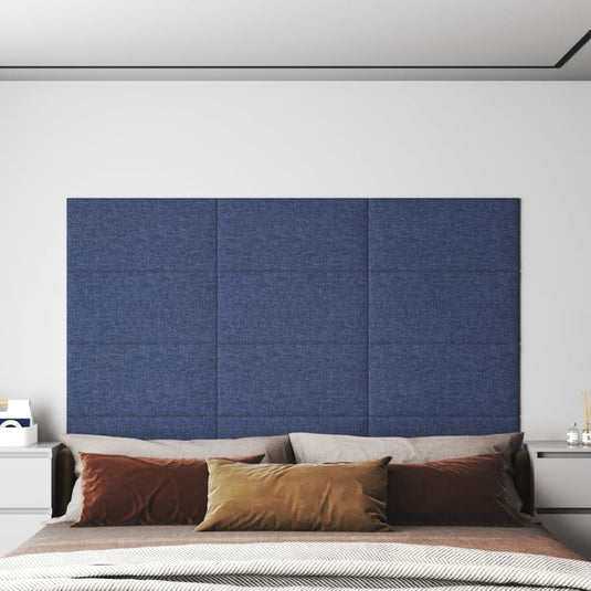 Vidaxl wandpanelen 12 st 2,16 m² 60x30 cm stof blauw