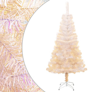 Vidaxl kunstkerstboom met iriserende uiteinden 120 cm pvc wit
