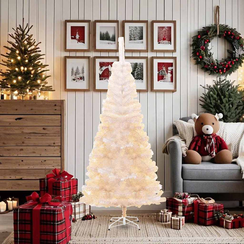 Load image into Gallery viewer, Vidaxl kunstkerstboom met iriserende uiteinden 180 cm pvc wit
