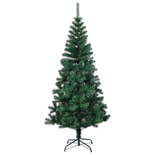 VidaXL Kunstkerstboom met iriserende uiteinden 120 cm PVC groen