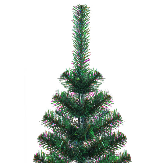 VidaXL Kunstkerstboom met iriserende uiteinden 120 cm PVC groen