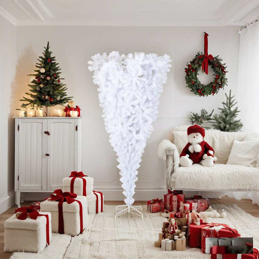 Vidaxl kunstkerstboom met standaard omgekeerd 180 cm wit