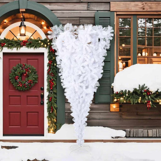 Vidaxl kunstkerstboom met standaard omgekeerd 210 cm wit