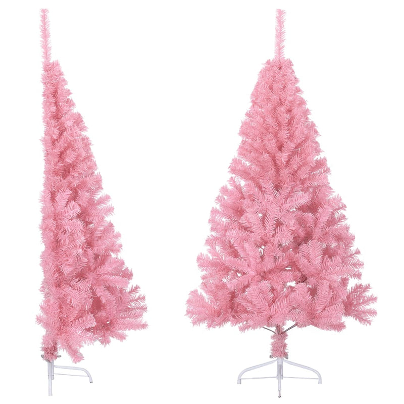 Load image into Gallery viewer, Vidaxl kunstkerstboom met standaard half 120 cm pvc roze
