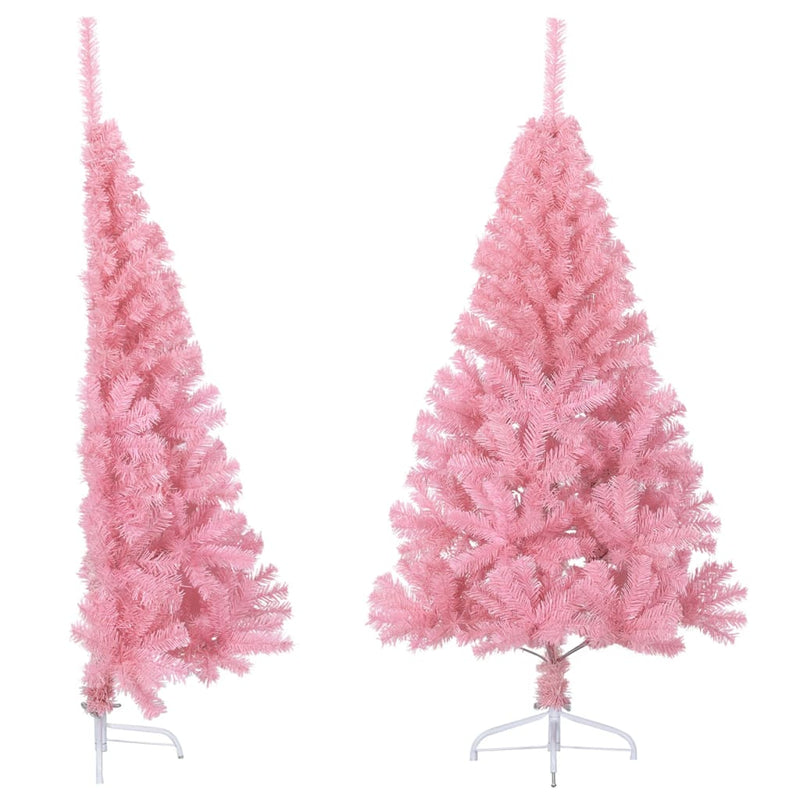Load image into Gallery viewer, Vidaxl kunstkerstboom met standaard half 150 cm pvc roze

