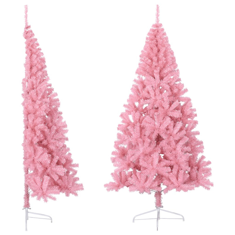 Load image into Gallery viewer, Vidaxl kunstkerstboom met standaard half 240 cm pvc roze

