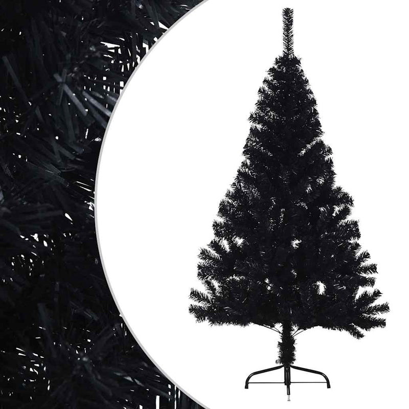 Load image into Gallery viewer, Vidaxl kunstkerstboom met standaard half 150 cm pvc zwart
