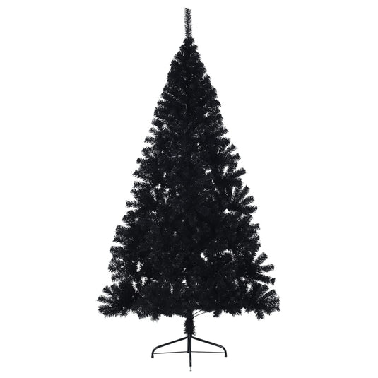 Vidaxl kunstkerstboom met standaard half 180 cm pvc zwart