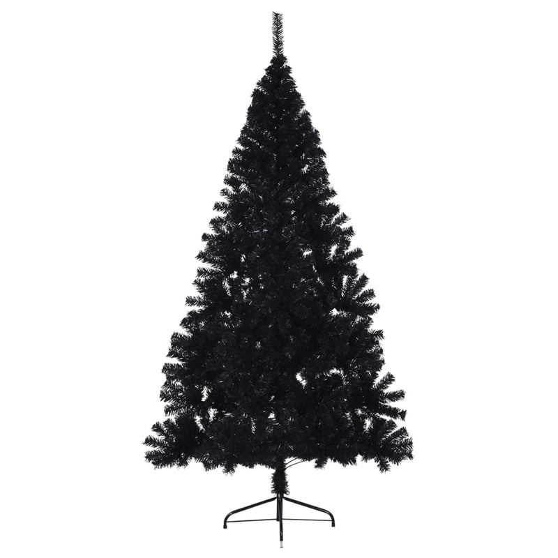 Load image into Gallery viewer, Vidaxl kunstkerstboom met standaard half 210 cm pvc zwart
