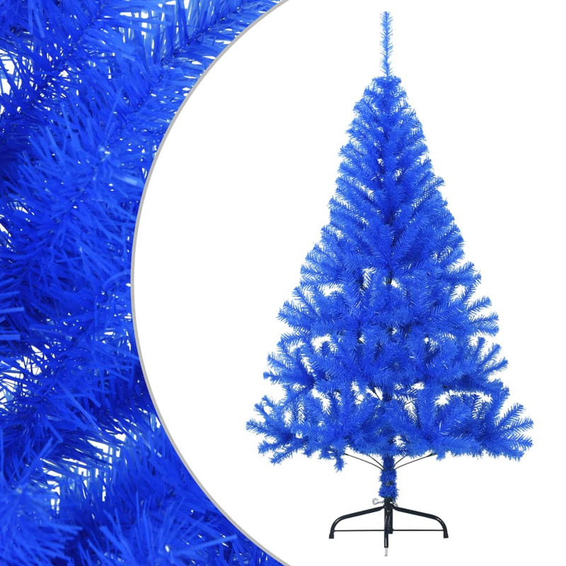 Load image into Gallery viewer, Vidaxl kunstkerstboom met standaard half 150 cm pvc blauw
