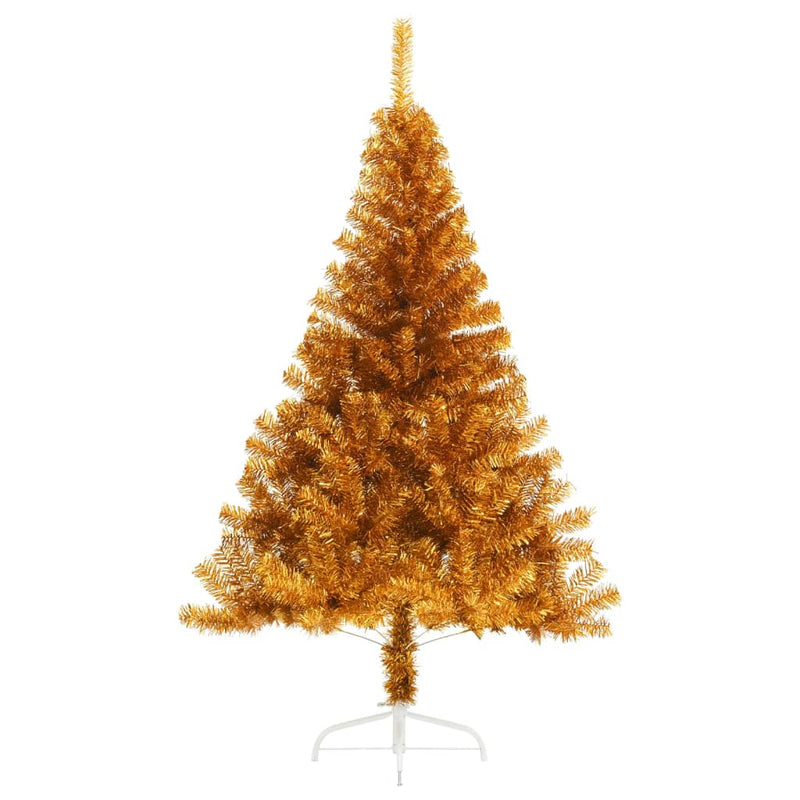 Load image into Gallery viewer, Vidaxl kunstkerstboom half met standaard 180 cm pet goudkleurig
