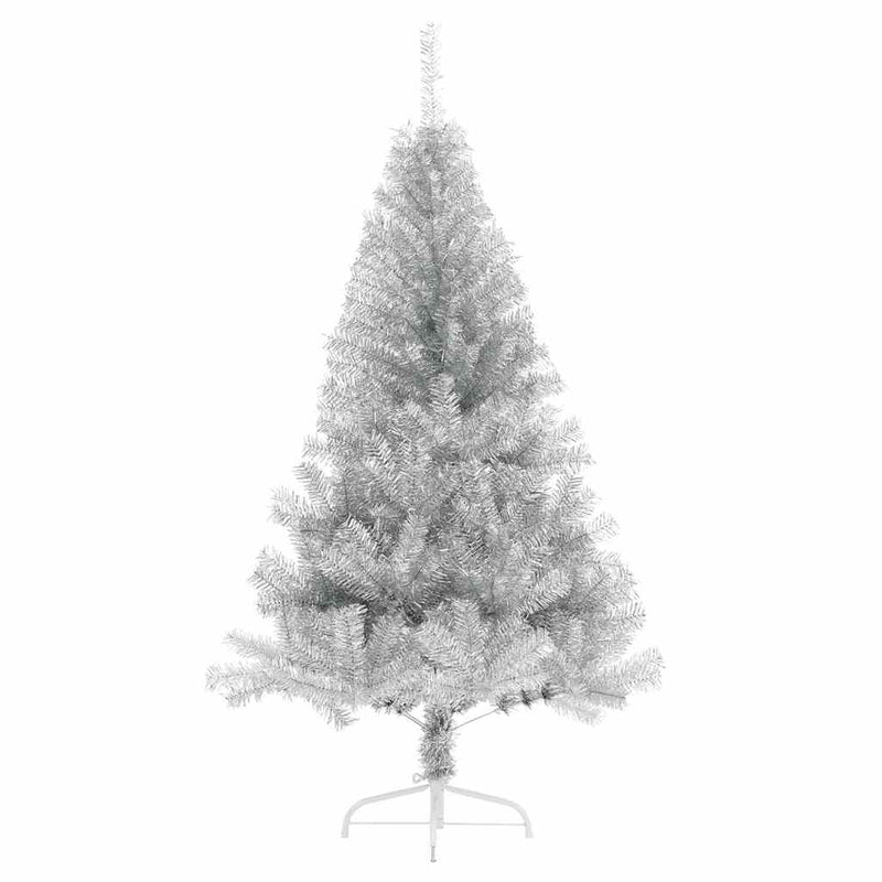 ギャラリービューアに画像をロードする, Vidaxl kunstkerstboom half met standaard 180 cm pet zilverkleurig
