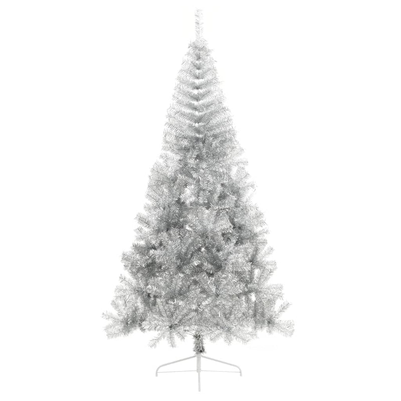 Load image into Gallery viewer, Vidaxl kunstkerstboom half met standaard 210 cm pet zilverkleurig
