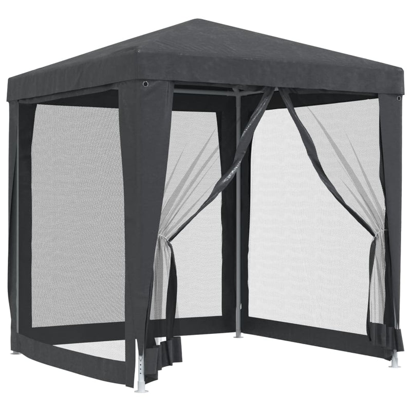 Load image into Gallery viewer, Vidaxl partytent met 4 mesh zijwanden 2x2 m hdpe antracietkleurig
