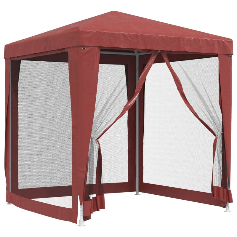 Load image into Gallery viewer, Vidaxl partytent met 4 mesh zijwanden 2x2 m hdpe rood
