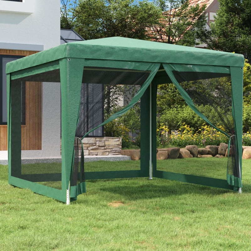 Load image into Gallery viewer, Vidaxl partytent met 4 mesh zijwanden 3x3 m hdpe groen
