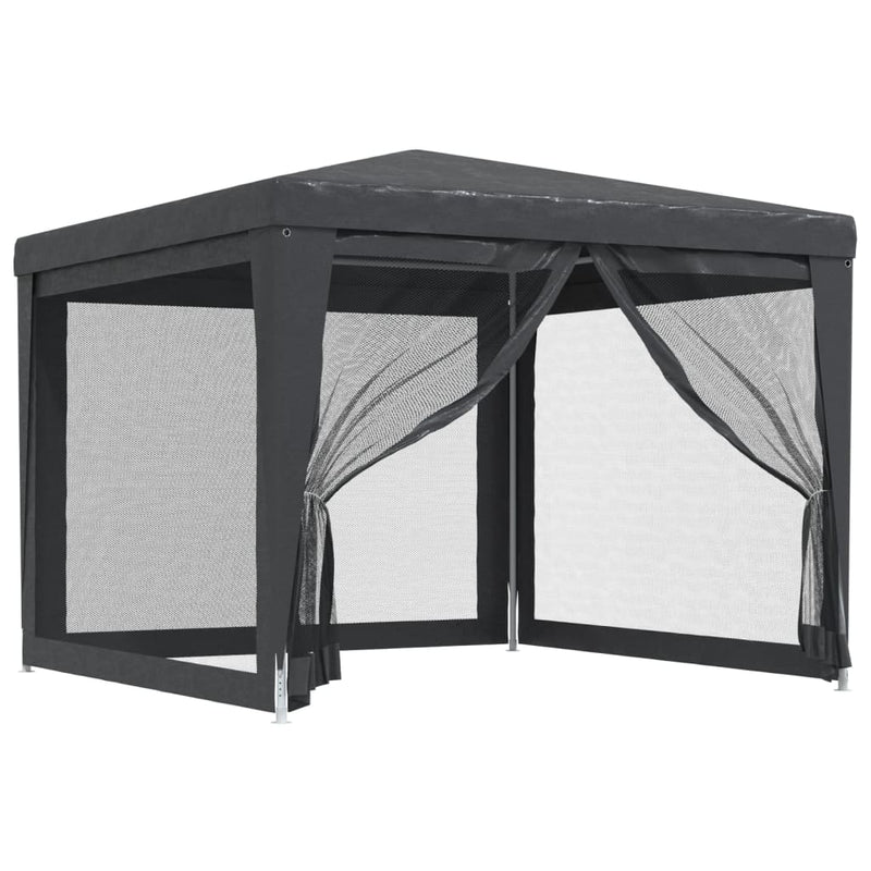 Load image into Gallery viewer, Vidaxl partytent met 4 mesh zijwanden 3x3 m hdpe antracietkleurig
