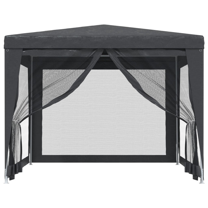 Load image into Gallery viewer, Vidaxl partytent met 4 mesh zijwanden 3x3 m hdpe antracietkleurig
