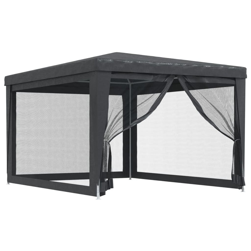 Load image into Gallery viewer, Vidaxl partytent met 4 mesh zijwanden 3x4 m hdpe antracietkleurig
