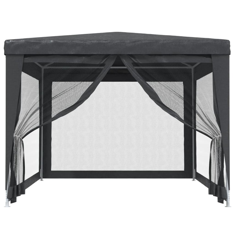 Load image into Gallery viewer, Vidaxl partytent met 4 mesh zijwanden 3x4 m hdpe antracietkleurig
