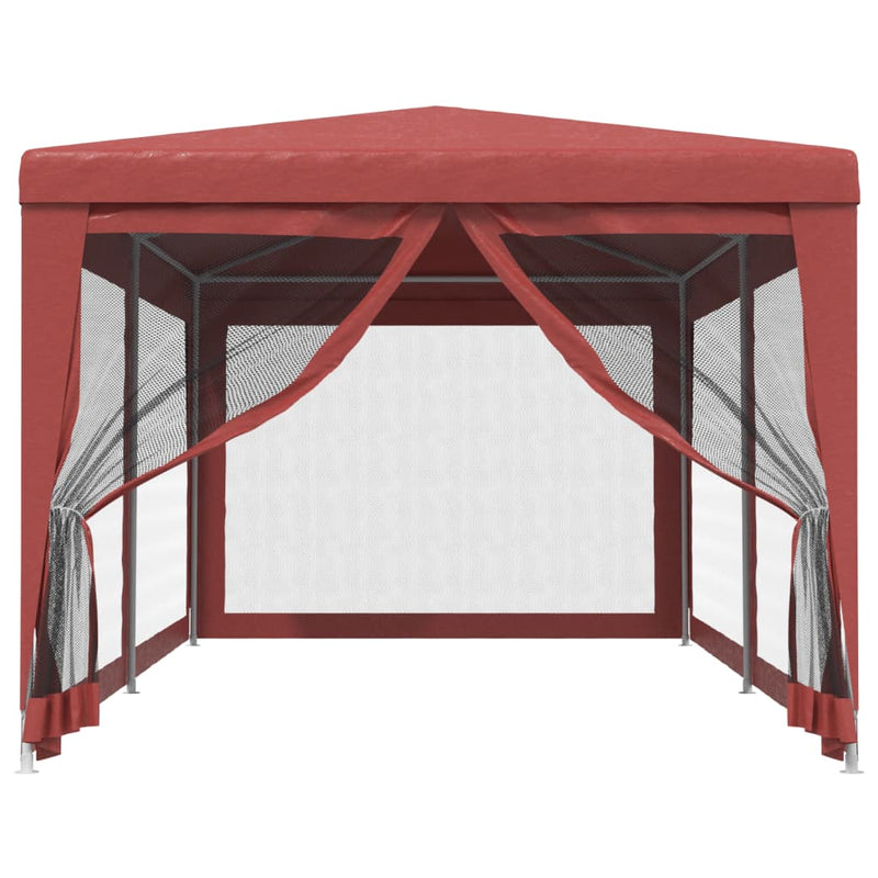Load image into Gallery viewer, Vidaxl partytent met 6 mesh zijwanden 3x6 m hdpe rood

