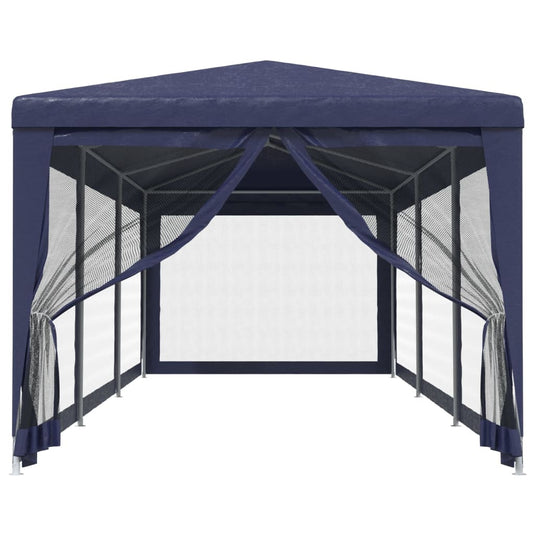 VidaXL Partytent met 8 mesh zijwanden 3x9 m HDPE blauw