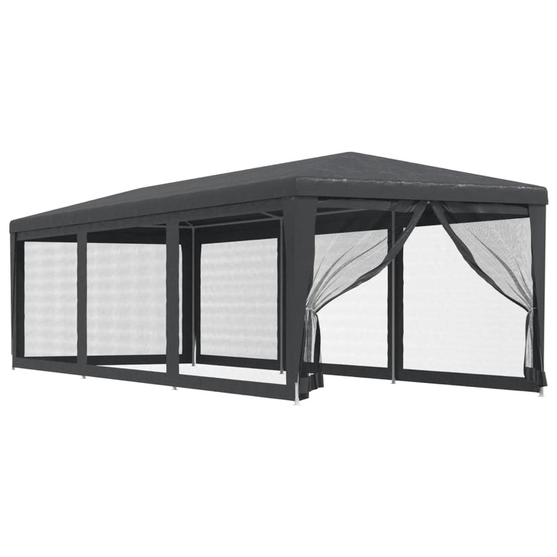 Load image into Gallery viewer, Vidaxl partytent met 8 mesh zijwanden 3x9 m hdpe antracietkleurig
