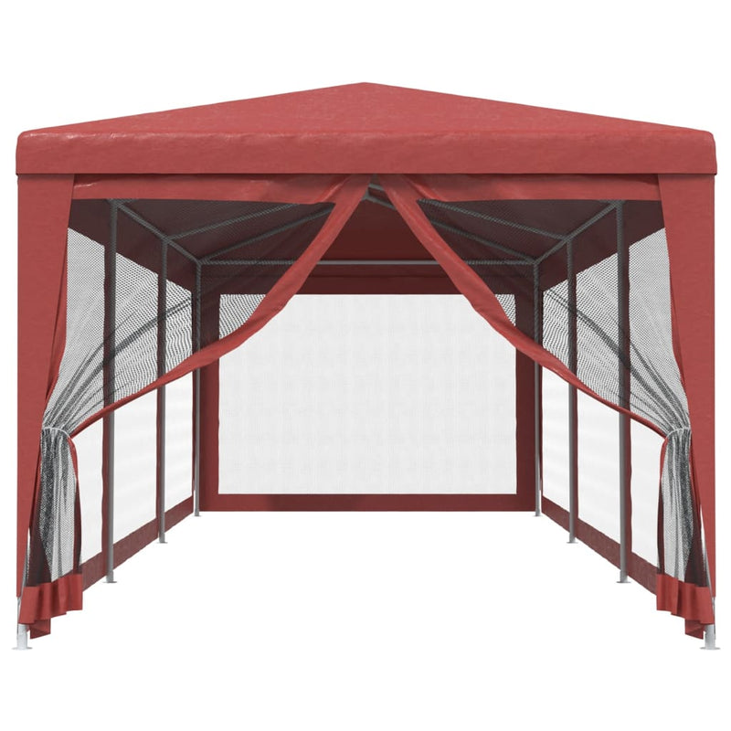 Load image into Gallery viewer, Vidaxl partytent met 8 mesh zijwanden 3x9 m hdpe rood
