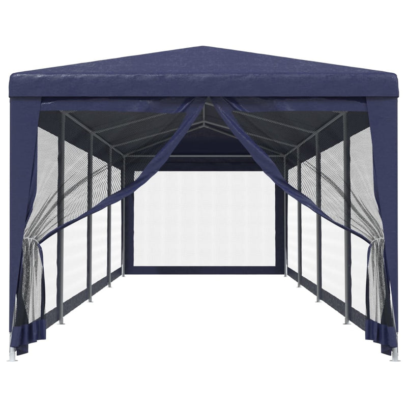 Load image into Gallery viewer, Vidaxl partytent met 10 mesh zijwanden 3x12 m hdpe blauw
