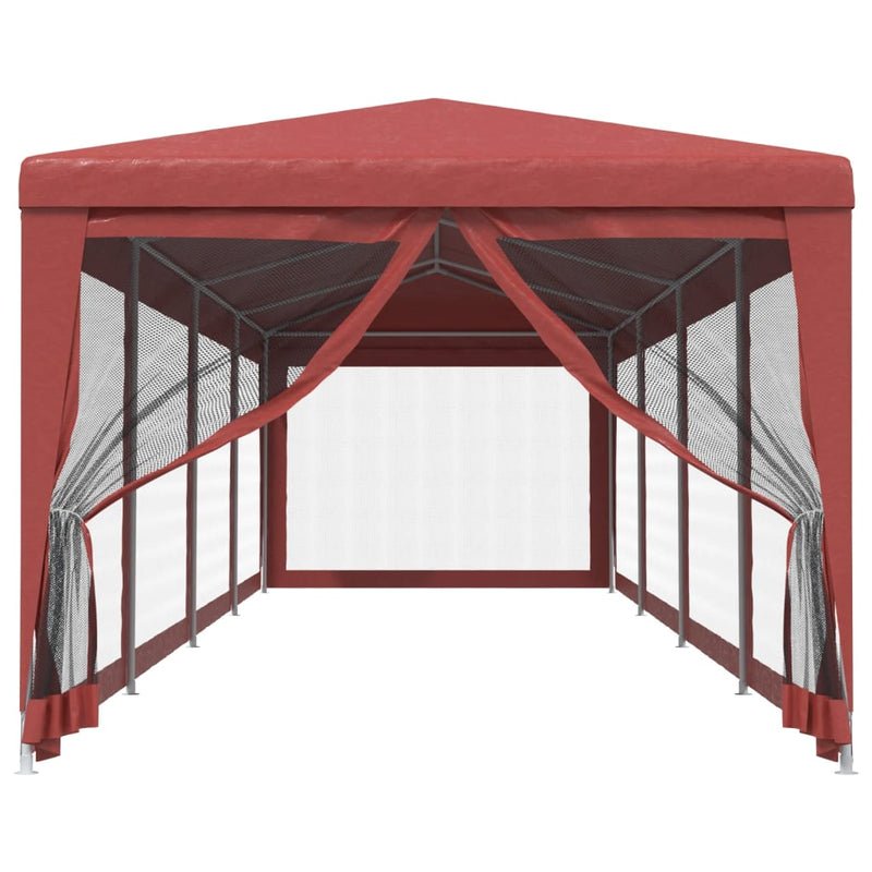 Load image into Gallery viewer, Vidaxl partytent met 10 mesh zijwanden 3x12 m hdpe rood
