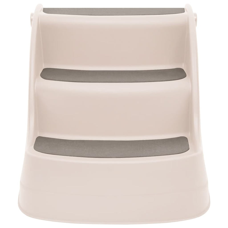 Load image into Gallery viewer, Vidaxl hondentrap 3 treden inklapbaar 50x38x38 cm kunststof crèmekleur
