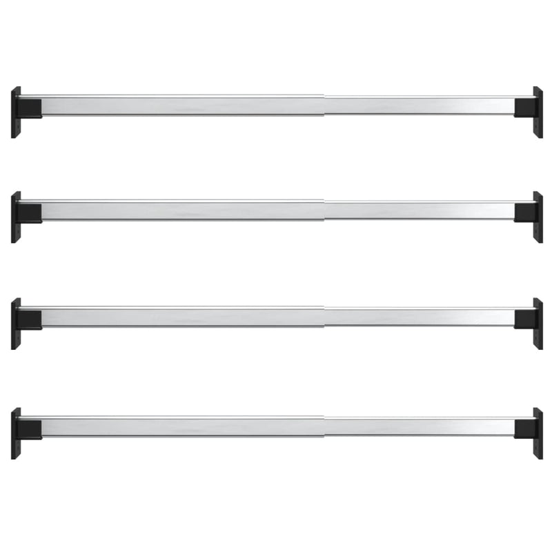 Load image into Gallery viewer, VidaXL Kledingroedes 4 st telescopisch 58-100 cm zilverkleurig
