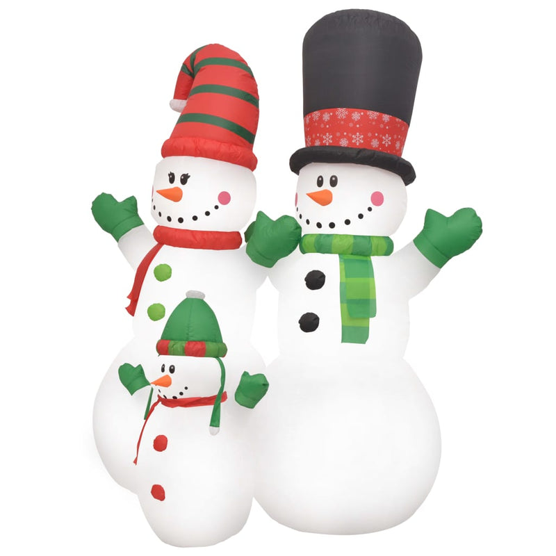 Load image into Gallery viewer, VidaXL Sneeuwpopfamilie opblaasbaar met LED's 240 cm
