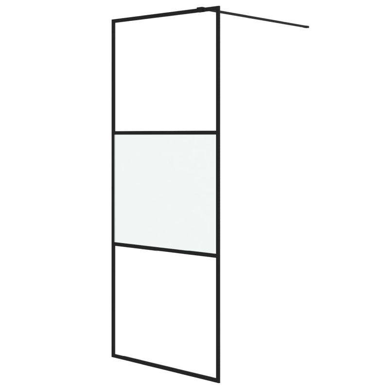 Load image into Gallery viewer, Vidaxl inloopdouchewand 80x195 cm halfmat esg-glas zwart
