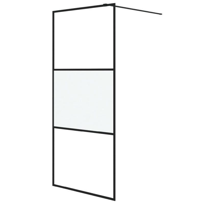 Load image into Gallery viewer, Vidaxl inloopdouchewand 90x195 cm halfmat esg-glas zwart
