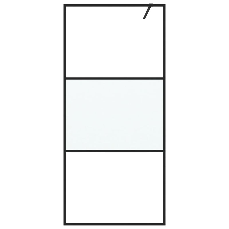 Load image into Gallery viewer, Vidaxl inloopdouchewand 90x195 cm halfmat esg-glas zwart
