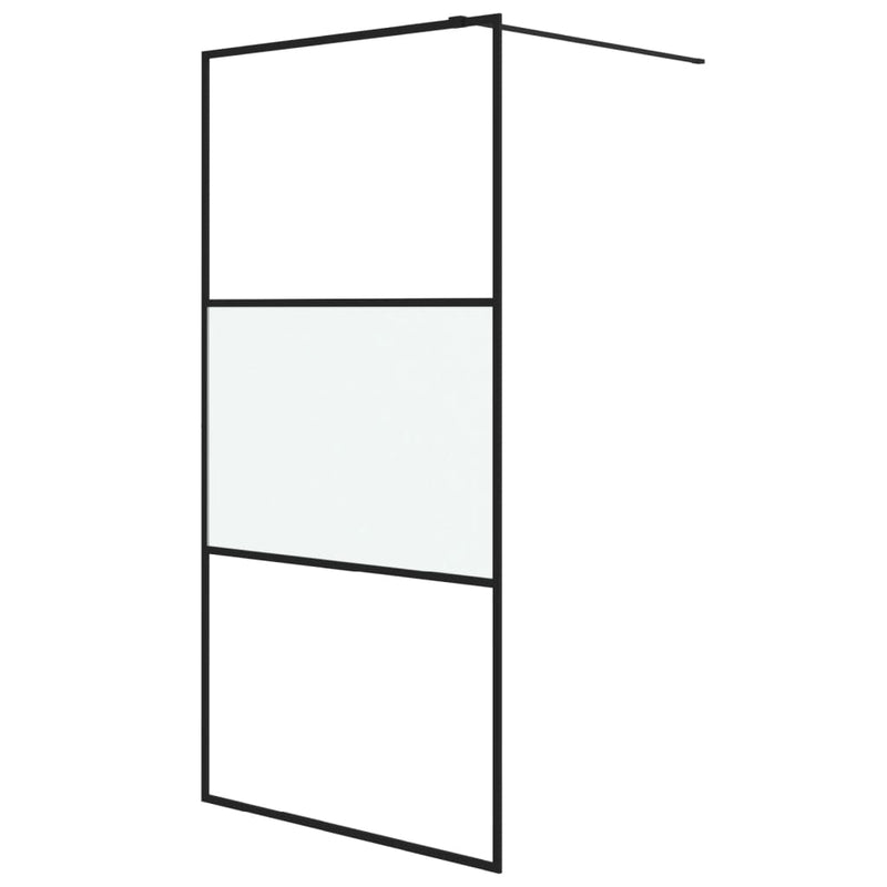 Afbeelding laden in galerijviewer, Vidaxl inloopdouchewand 100x195 cm halfmat esg-glas zwart

