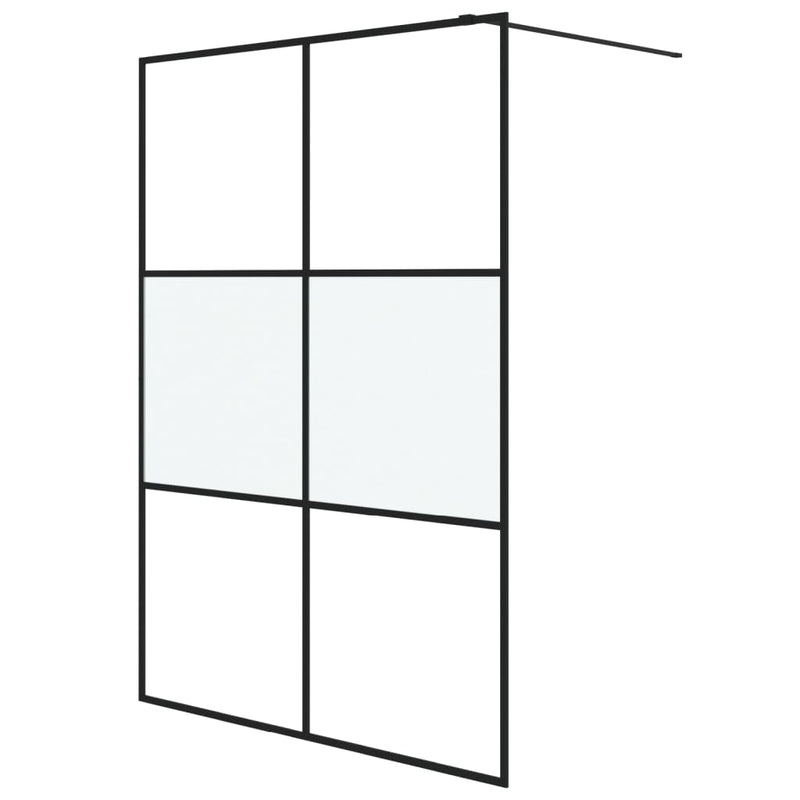 Load image into Gallery viewer, VidaXL Inloopdouchewand 140x195 cm halfmat ESG-glas zwart
