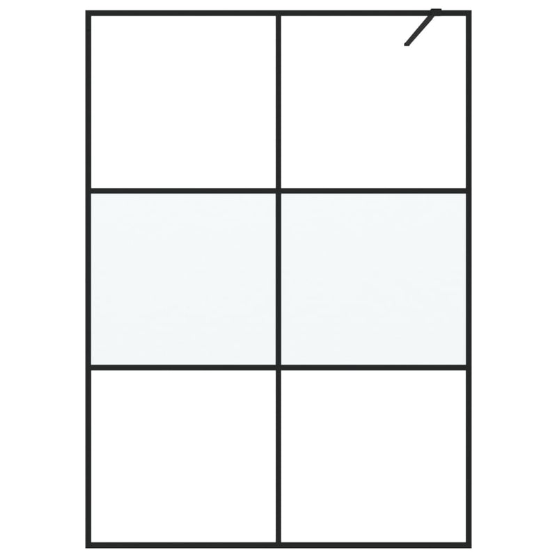 Load image into Gallery viewer, VidaXL Inloopdouchewand 140x195 cm halfmat ESG-glas zwart

