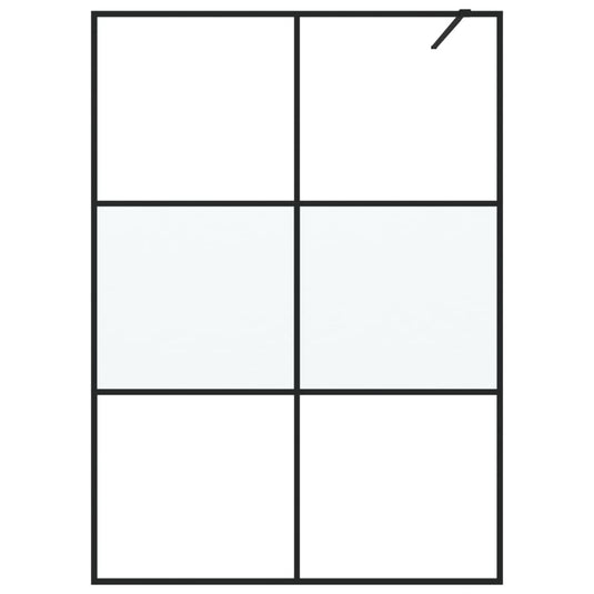 VidaXL Inloopdouchewand 140x195 cm halfmat ESG-glas zwart