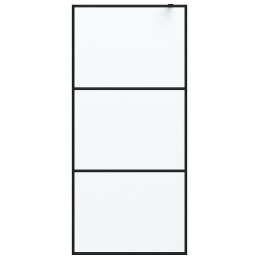 VidaXL Inloopdouchewand 90x195 cm mat ESG-glas zwart