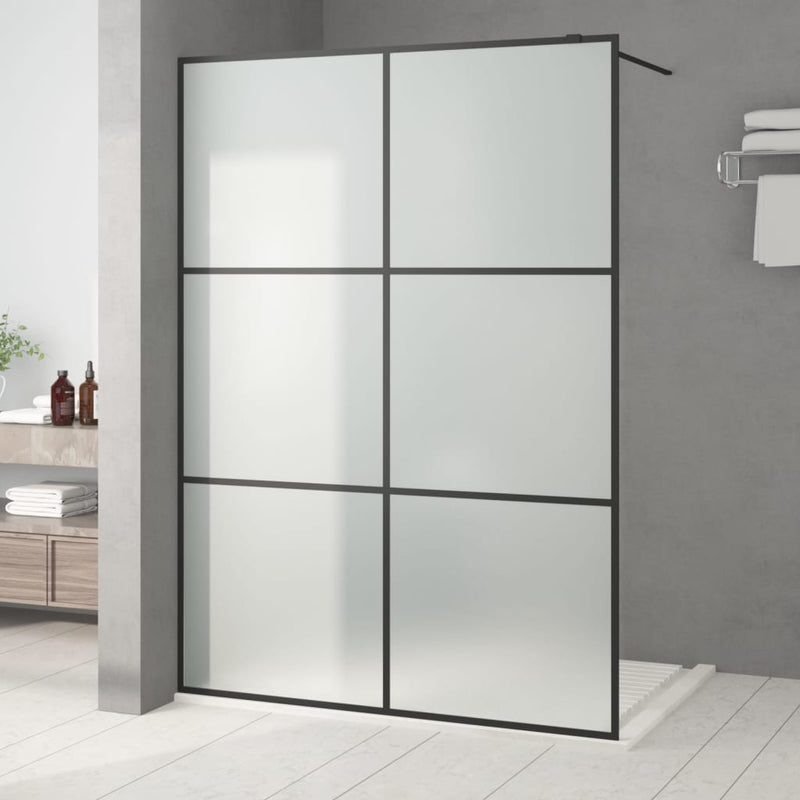 Load image into Gallery viewer, VidaXL Inloopdouchewand 140x195 cm mat ESG-glas zwart
