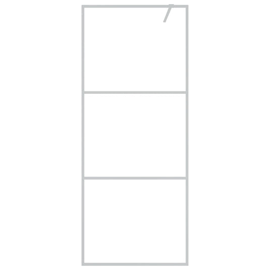 Vidaxl inloopdouchewand 80x195 cm transparant esg-glas zilverkleurig